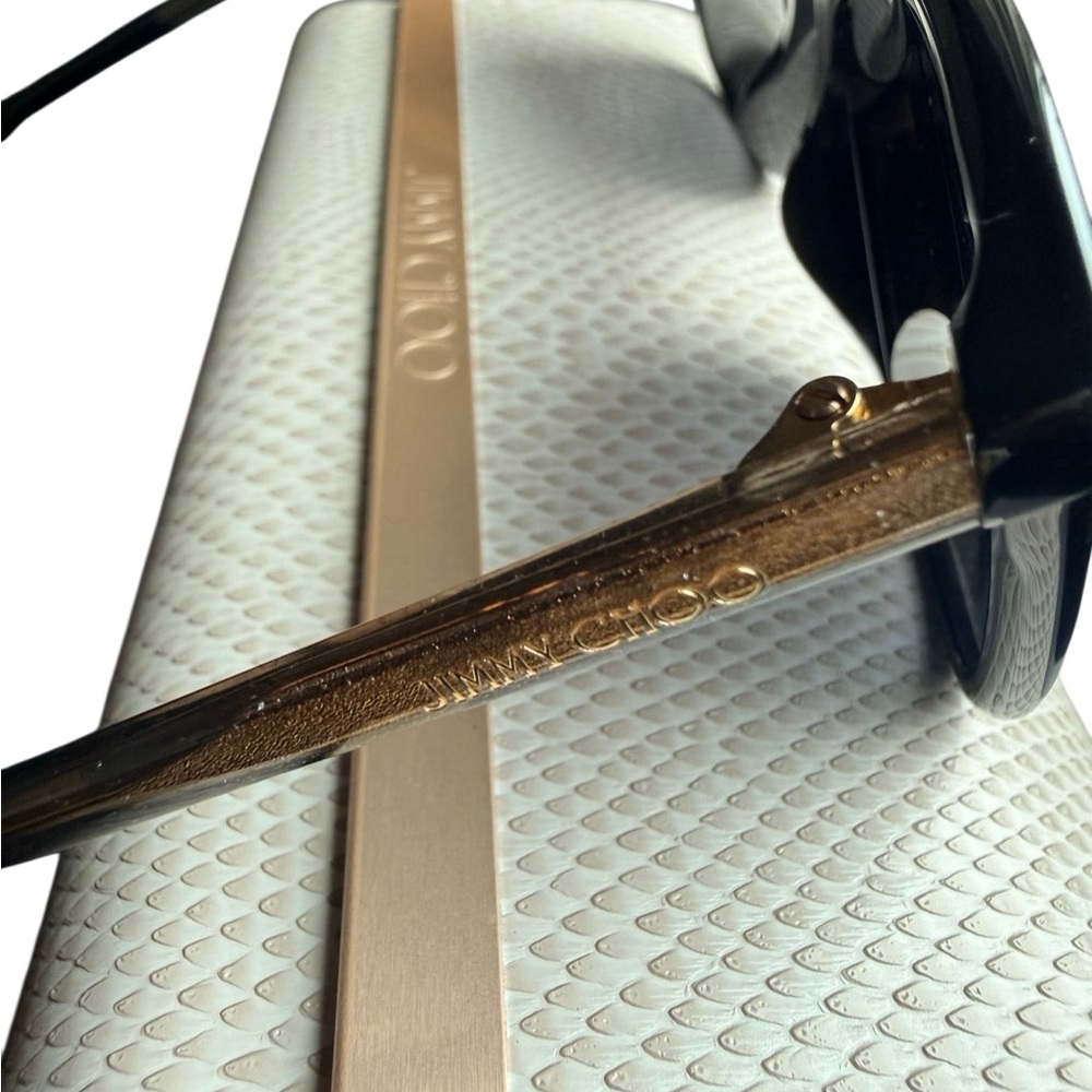 NWT Jimmy Choo Black Cat-Eye Sunglasses 🕶️ BA-G-S 807IR 145 - Picture 5 of 14